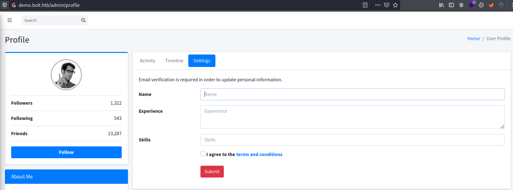 Username profile