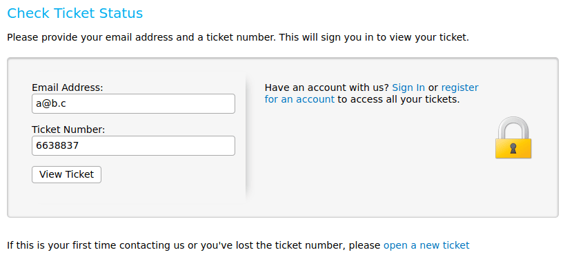 Check ticket status