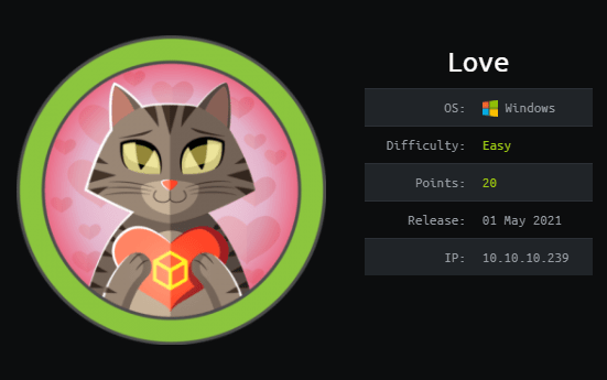 Cover Image for Love - [HTB]