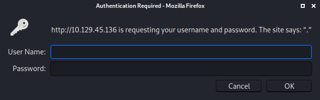 Credentials for port 80