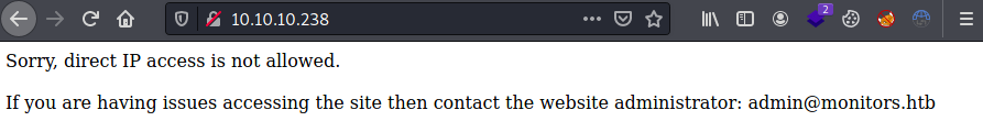 direct ip access is not allowed