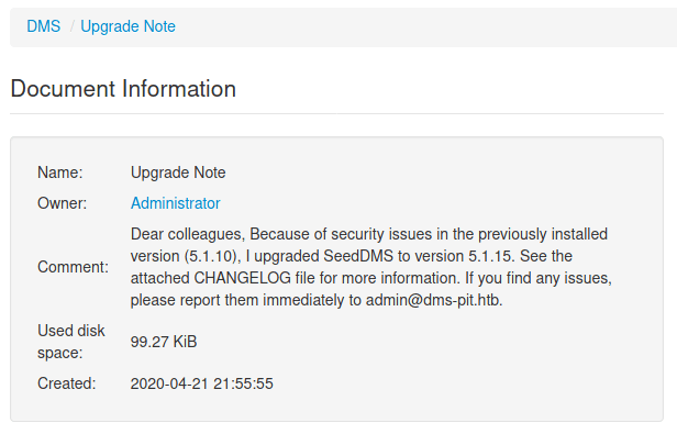 SeedDMS version