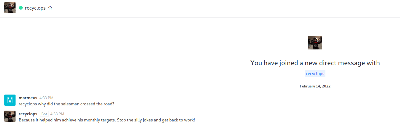 Recyclops private chat