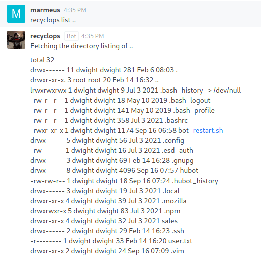 dwight's home directory