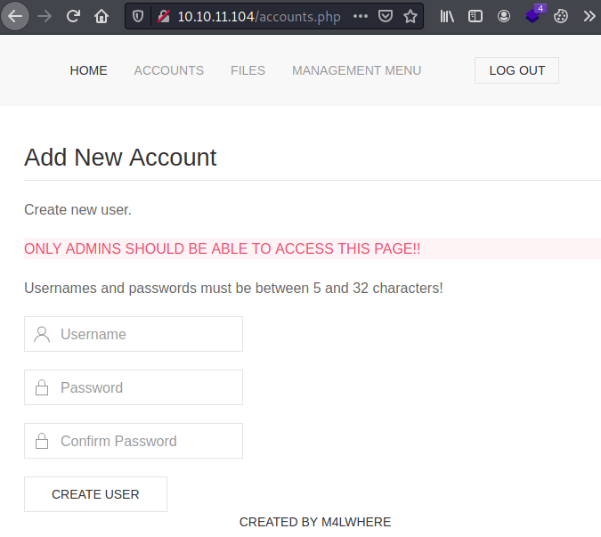 New Accounts panel