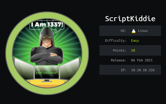 Cover Image for ScriptKiddie - [HTB]
