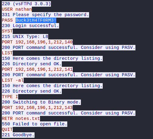 Wireshark output